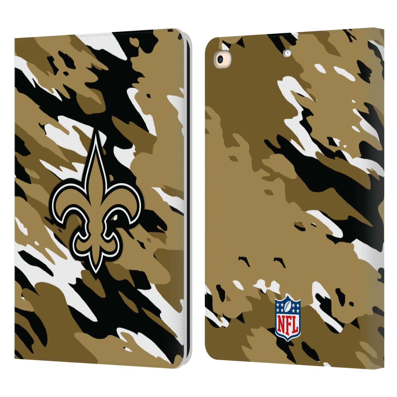Funda de cuero tipo libro NFL New Orleans Saints para iPad 9.7 2017 y 2018 7