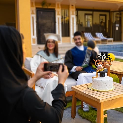 Miniatura 7 de 1 pieza de decoración de pastel de graduación 2023 con purpurina de felicitaciones 2023 para pastel de graduación 2023 tema de graduación para niños