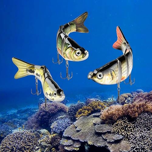Miniatura 6 de Señuelos de pesca realistas para lubina, trucha, lucioperca, peces depredadores, cebos de pesca realistas multiarticulados, kits de aparejos de