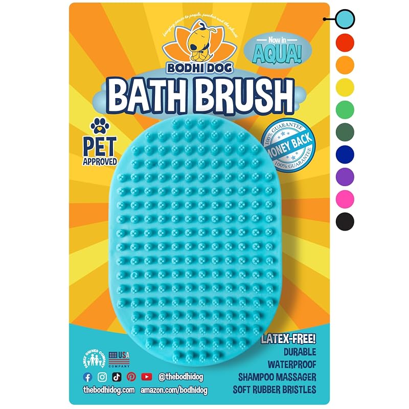 Escova de Borracha para Banho e Higiene de Cães e Gatos Bodhi Dog Aqua - 1 unidade