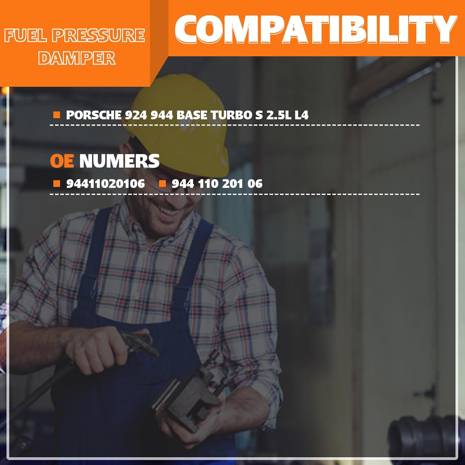 94411020106 Fuel Pressure Damper for Porsche 924 944 Base Turbo/S/2.5L L4, Replace
