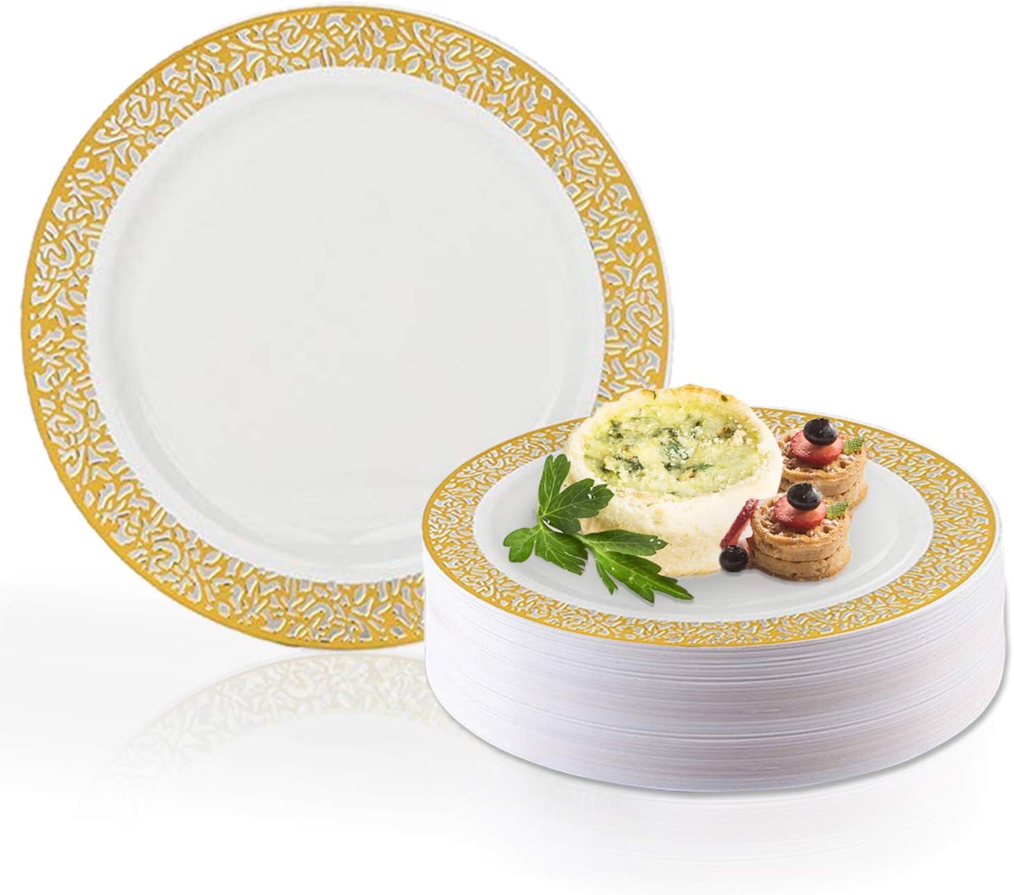 Disposable Elegant Plastic Dinner Plates 20 Pcs Heavy