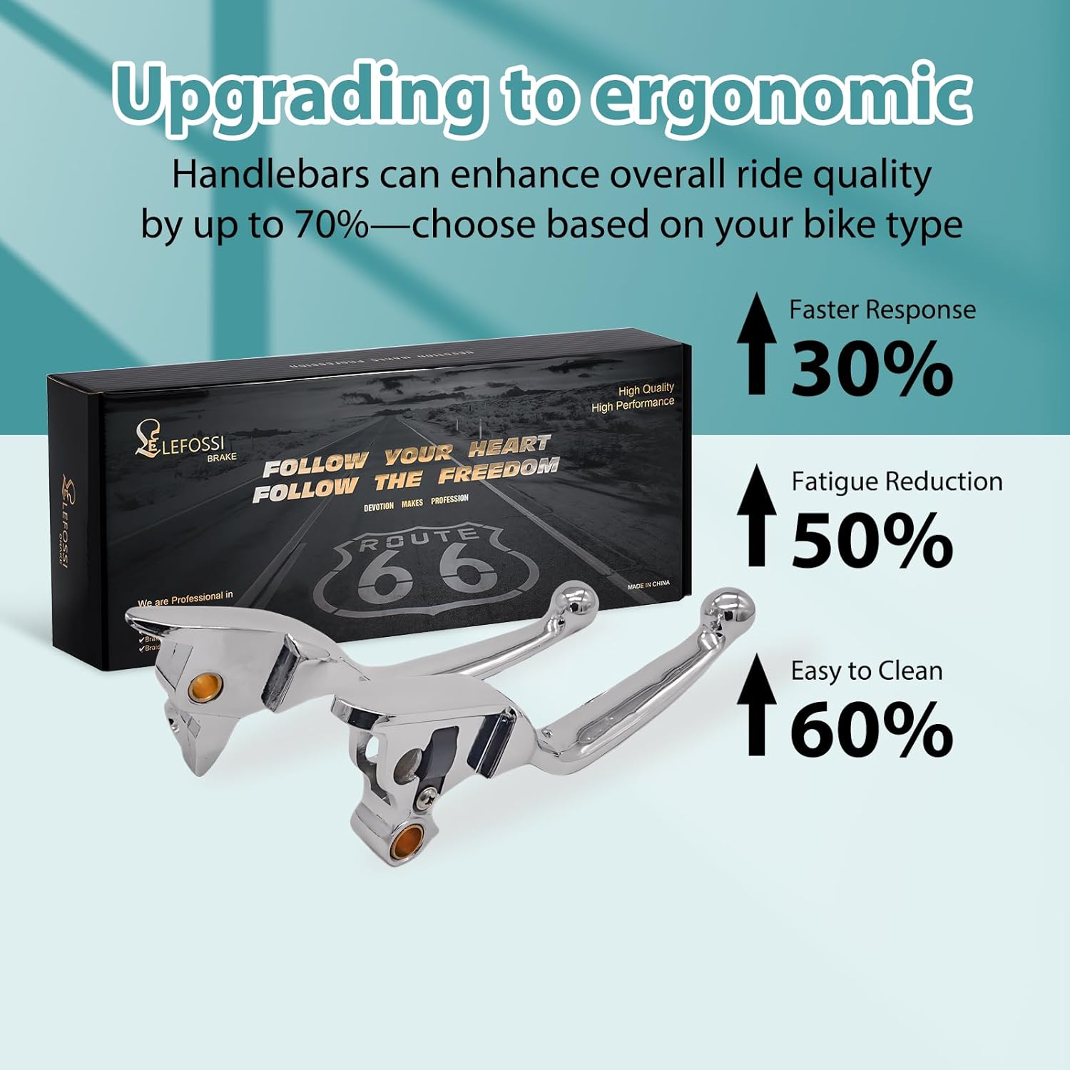 Premium Aluminum Motorcycle Brake & Clutch Lever Compatiable with Harley Street Glide FLHX Road King FLHR Road Glide FLTR FLHTCU 08-13 -Safety, Corrosion-Resistant, Smooth Brake, Chrome