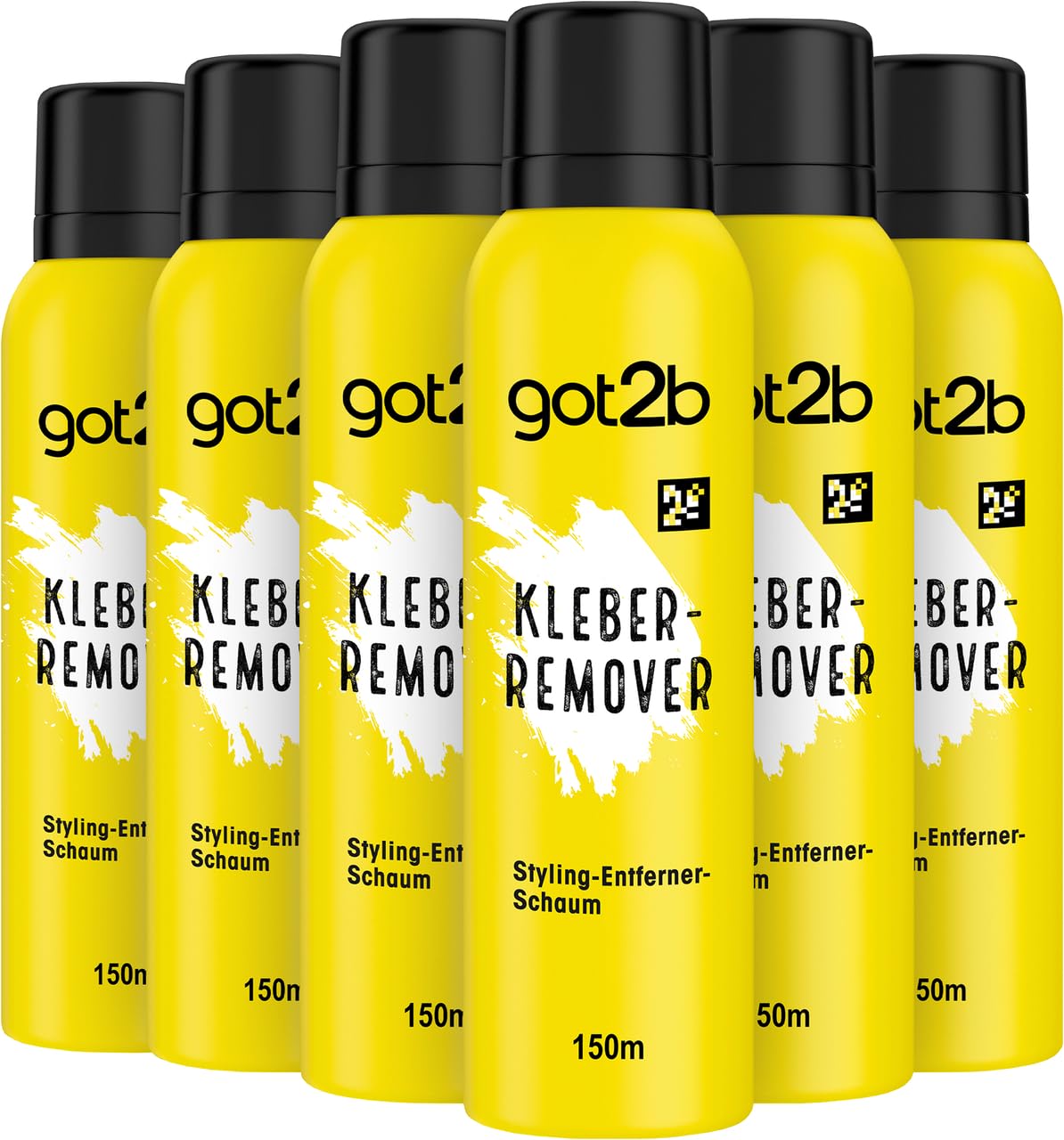 got2b Kleber-Remover Entferner-Schaum (6x 150 ml), Hair Mousse entfernt Rückstände aus dem Haar ohne Waschen, Haarschaum für sofortiges Re-Styling, sanft zur Kopfhaut