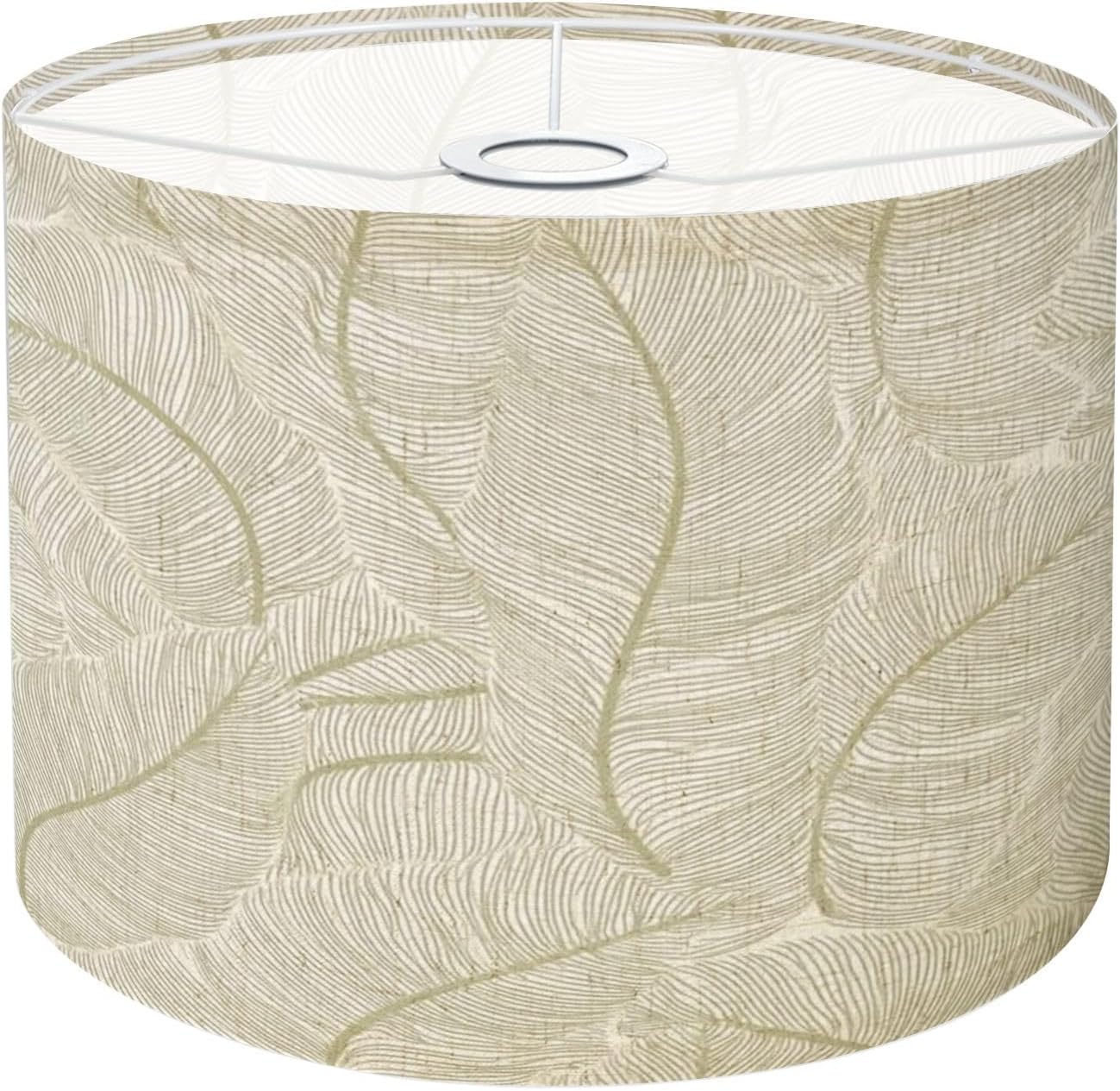 Lamp Shade seamless abstract grey floral leaves Drum Lampshades for Floor Lamps Hanging Lamp Table Lamps 11"x11"x8.9" Replacement Linen Lamp Shade Easy Assembly