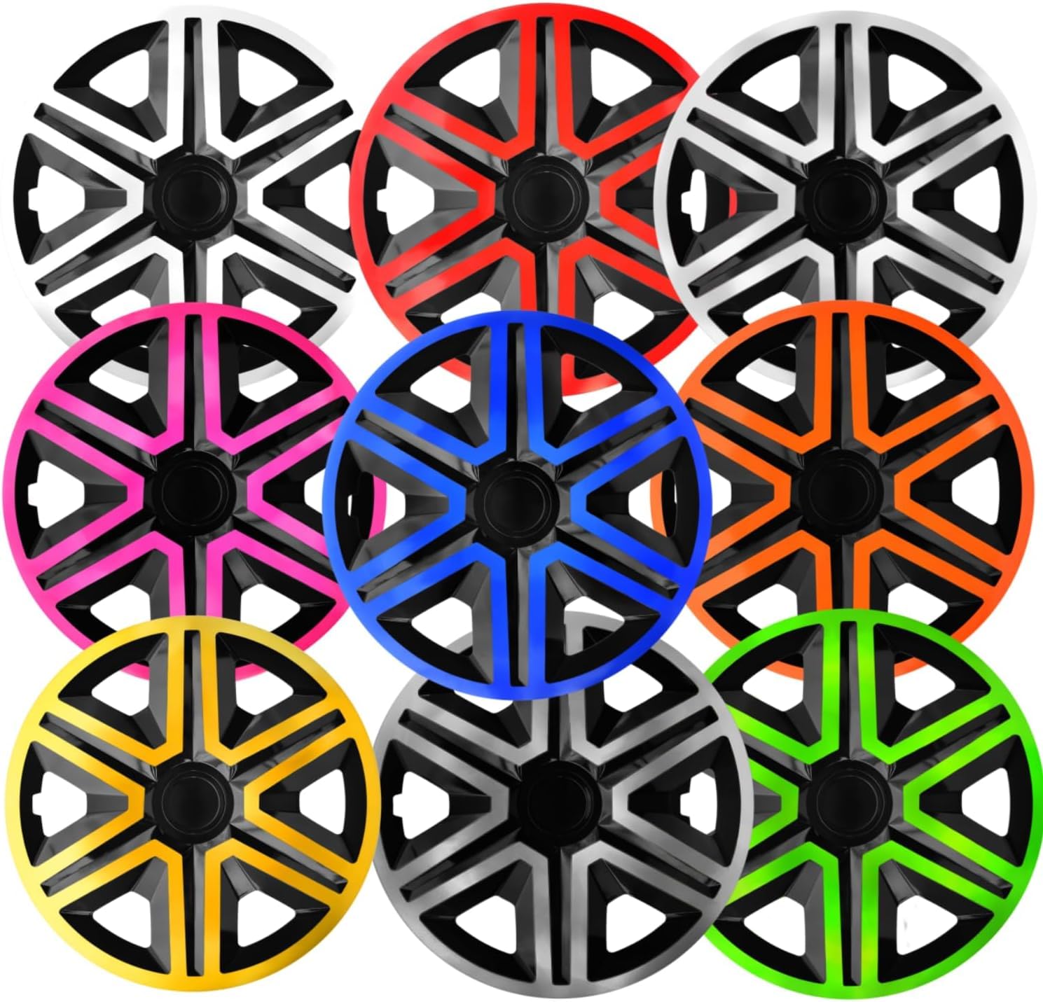 NRM Lot De 4 Enjoliveurs Rapides Noir 38 Cm 4 Enjoliveurs Universels