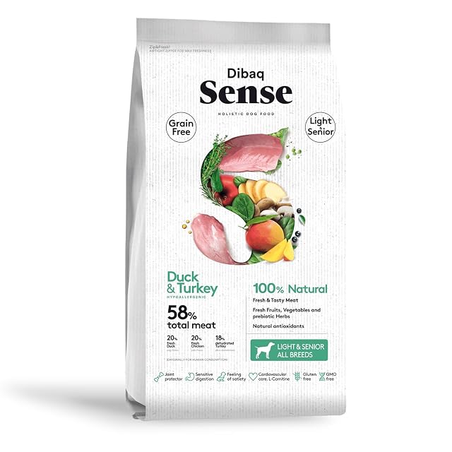 Dibaq Sense Grain Free Pato y Pavo Light o Senior, 12 kg