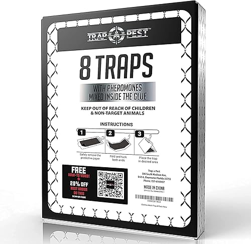 Miniatura 5 de Trampas para polillas de ropa, paquete de 8, trampas para polillas no tóxicas para ropa con atractor de feromonas, trampa adhesiva sin olor