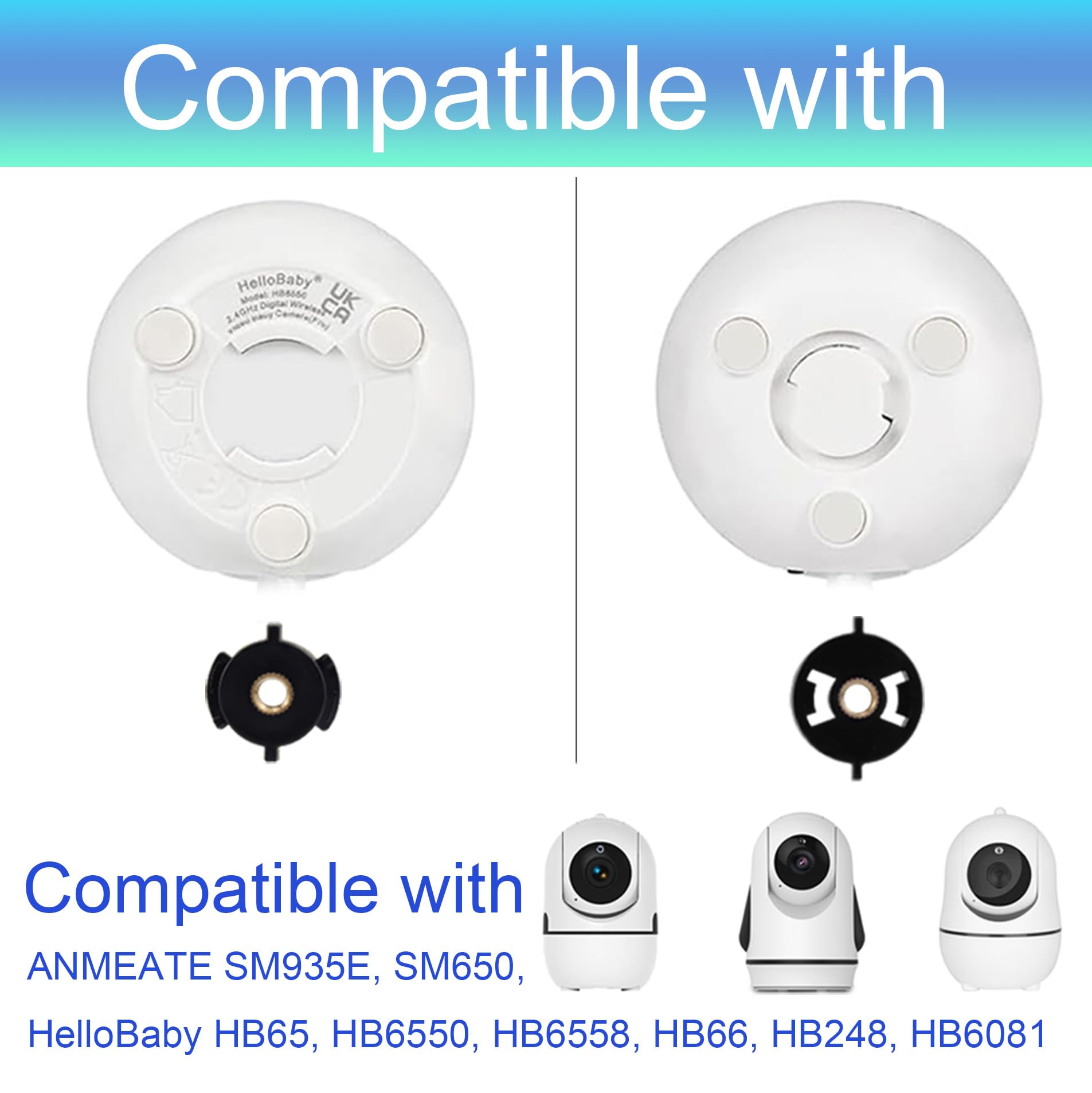 LEFXMOPHY Baby Monitor Connector, Screw Adapter for HelloBaby HB65 HB6550 HB6558 HB66 HB248 HB6250, Base Plate for ANMEATE SM935E SM650 Bonoch ChildsFarm iFamily Camera Baseplate Replacement Parts
