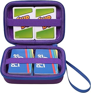 LTGEM Travel cards Hard Case,Can accommodate 150+game cards,compatible classic game cards such as Cards SKYJO/UNO/Taco Cat Goat Cheese Pizza, Travel protection storage bag. (Purple)