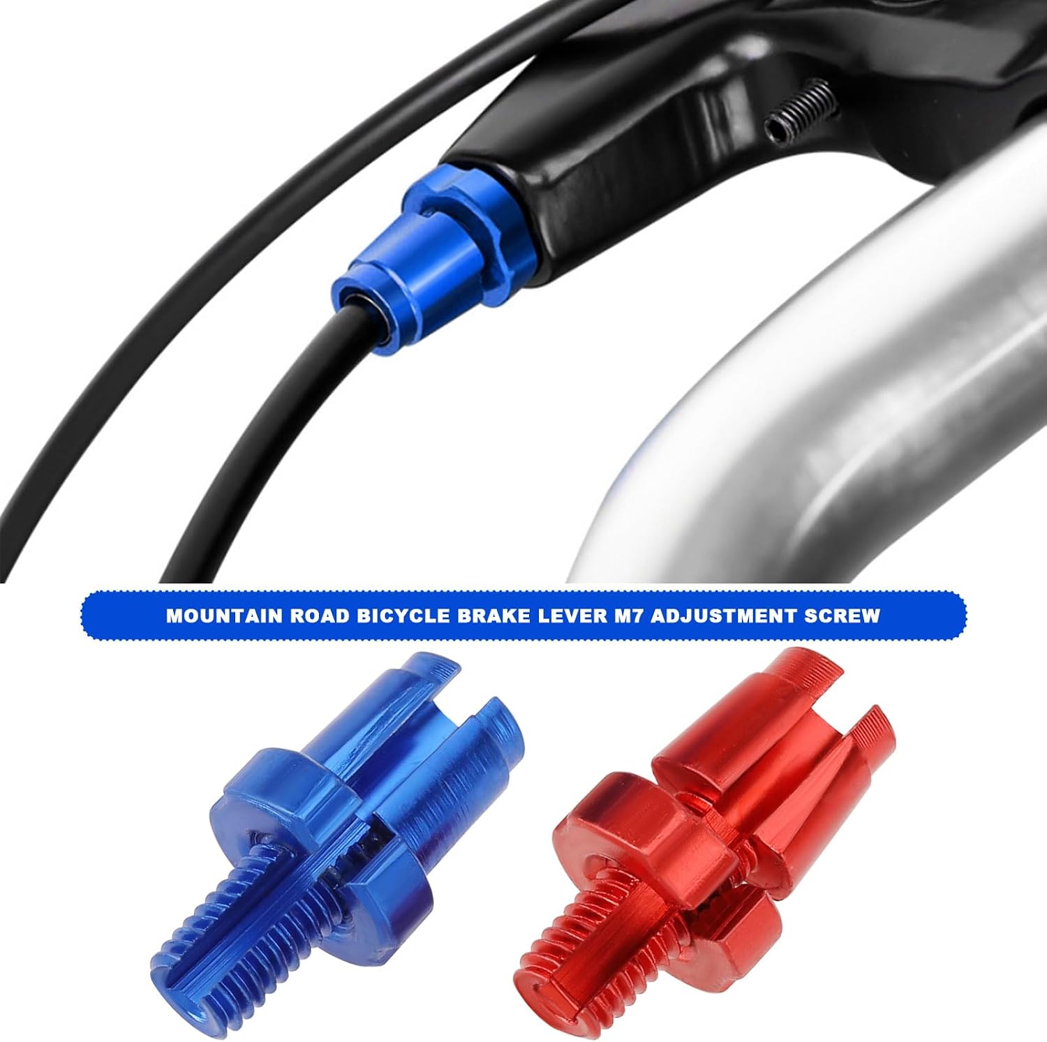 10pcs M7 Bicycle Brake Lever Adjuster Screws Brake Lever Barrel Handle Screws Fastener Aluminium Alloy Road Mountain Bikes Silver Black Red Gold Blue