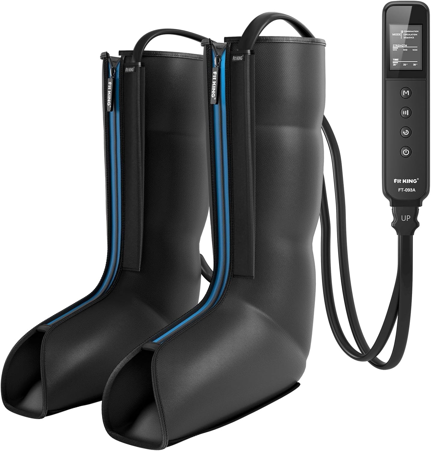 FIT KING Leg Massager, Upgraded Foot and Calf Massager with Air Compression Therapy, Sequential Compression Device Massage Boots for Circulation, Edema, RLS, Pain Relief – 3 Timer Options