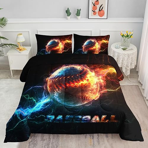 Miniatura 10 de Juegos de Edredón de Cohete del Universo Espacial para Niños y Niñas, Galaxia Nave Espacial Alienígena Planeta, Edredón de 3 Piezas en Juegos de