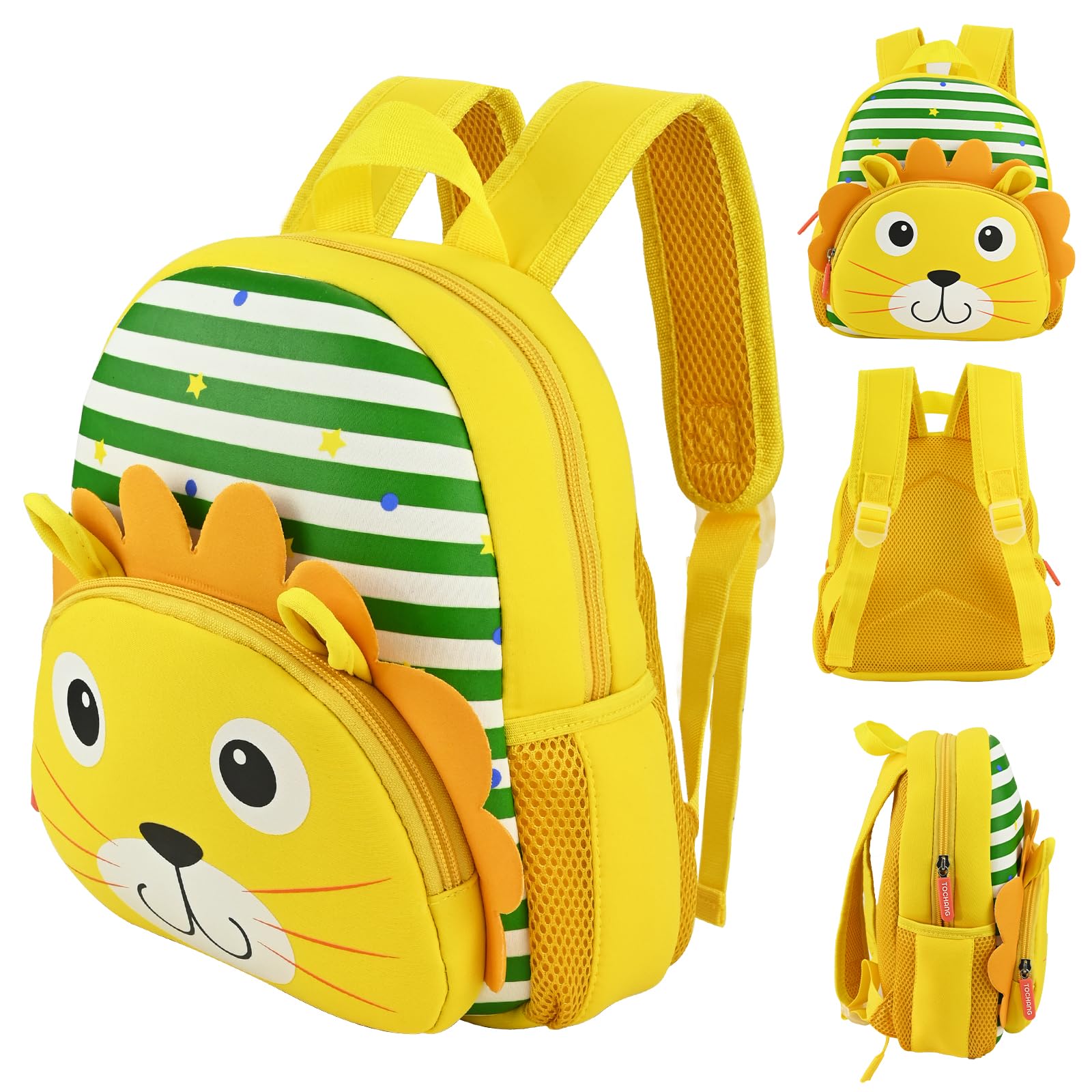 SIMDAOToddler Backpack, 3D Cute Animal Cartoon Backpack School Bag, Waterproof Preschool Children's Backpack, Mini Nursery Backpacks Lion Toddler Bag, Kids Rucksack for 2-6 Years Girls, Boys
