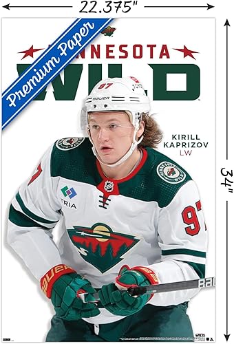 Miniatura 3 de Trends International NHL Minnesota Wild - Póster de pared Kirill Kaprizov Feature Series 23, 34 pulgadas de largo x 22.4 W, versión premium sin marco