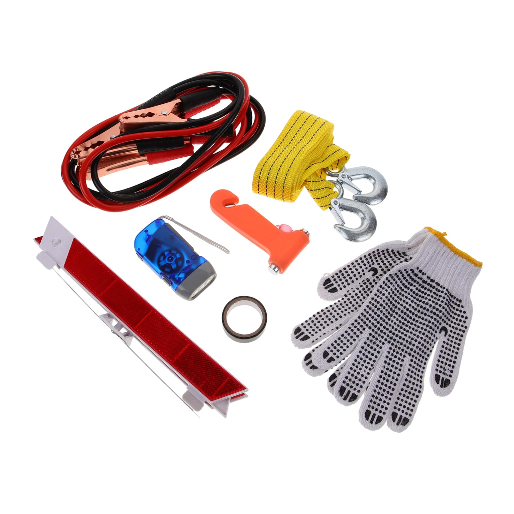 Ciieeo Trousse à Outils pour Véhicule 8 Pièces Multifonctions Compacte, Kit D'assistance Routière Voiture, Matériel Solide pour Intervention D'urgence, Sécurité Automobile