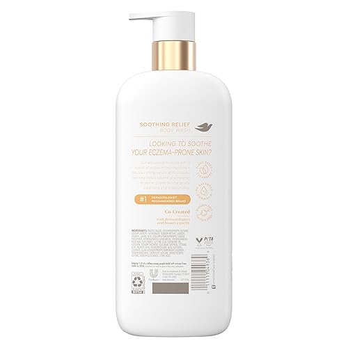 Miniatura 2 de Dove Gel de baño sin fragancia Alivio calmante Hidrata la piel propensa al eccema 5% suero nutritivo con avena coloidal 18.5 oz