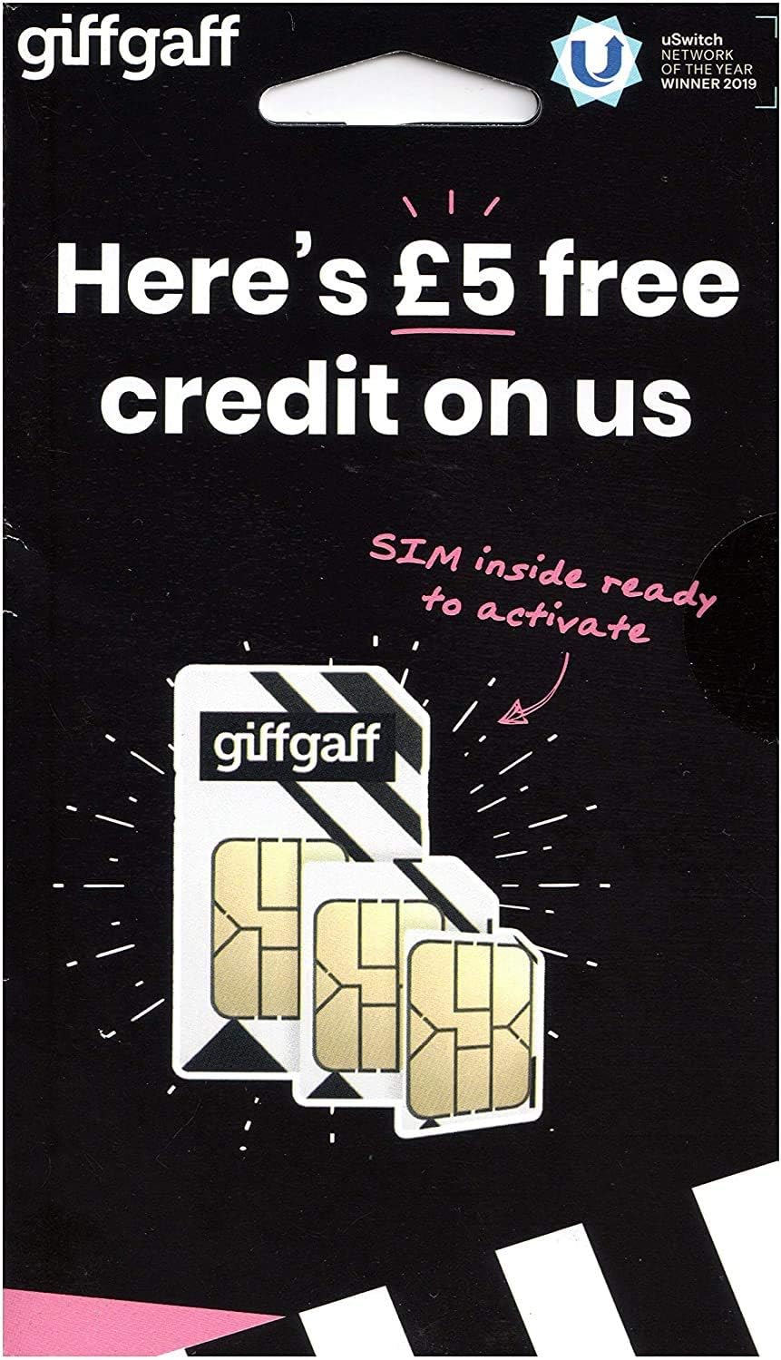 Nano/Micro/Standard SIM. Top Tariff Offers Unlimited Calls, Text, Data - Just Pay As You Go - no Contract. Multi Size, Fits All Devices. £5 Bonus Credit When You Top up £10 First Time.