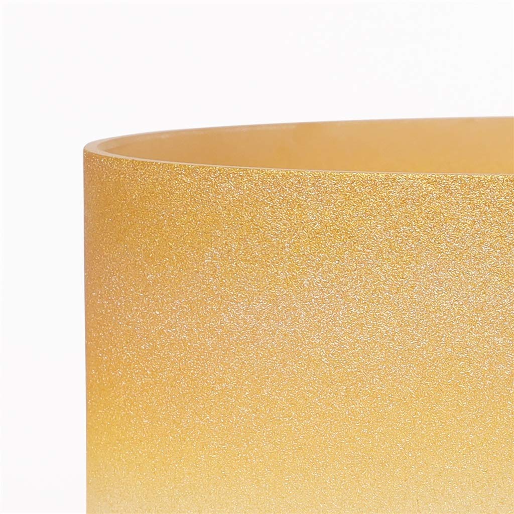 Kryształowa misa dźwiękowa, Frosted Gold 8-inch Crystal Singing Bowls Set 440Hz Notes C/D/E/F/G/A/B For Meditation(440Hz Note E)