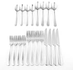 Cambridge 73178445 Classic Silver Satin 20-Piece Everyday Flatware Set, Service, Service for 4
