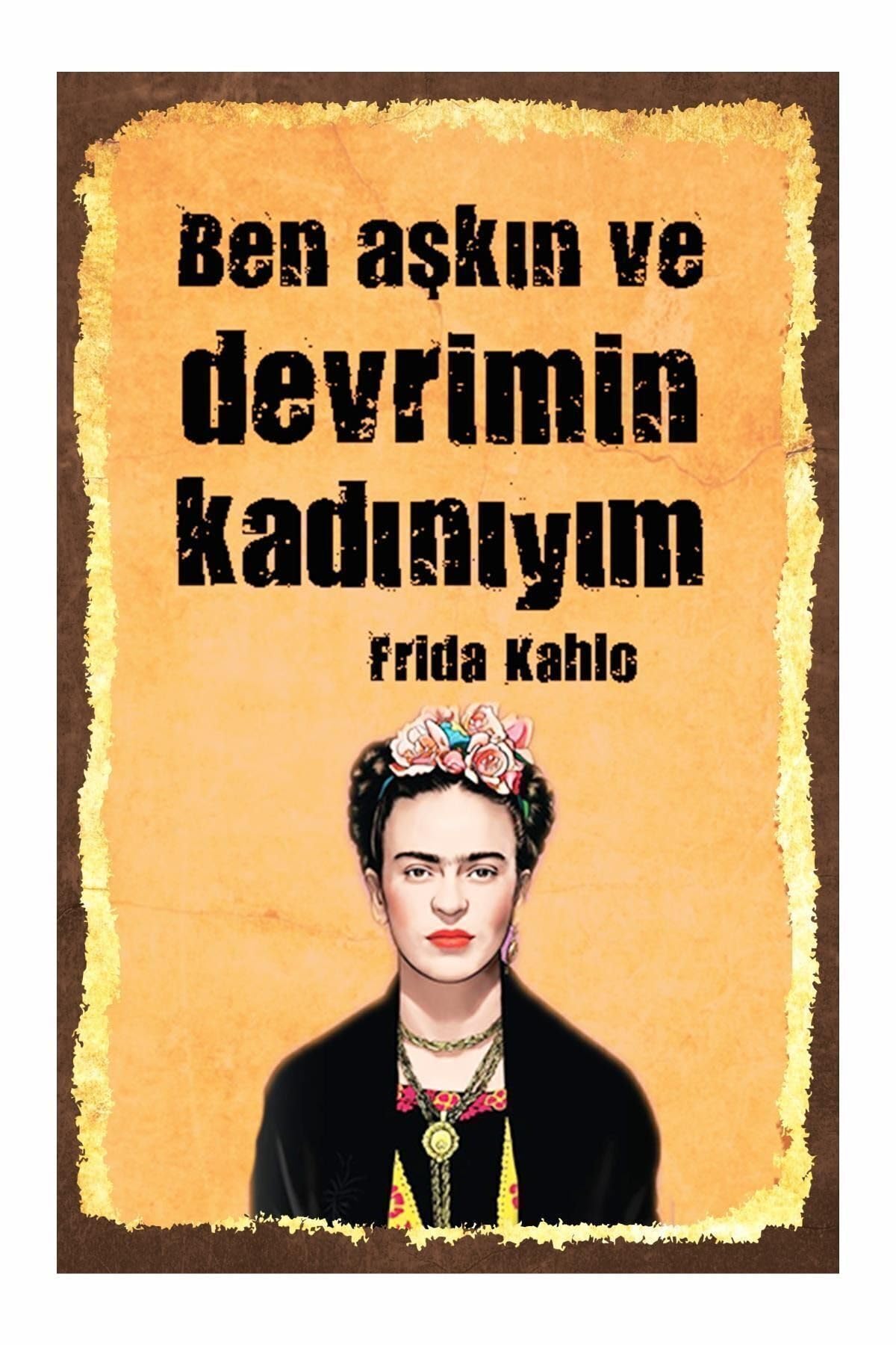 Dekolia Ben Aşkın Ve Devrimin Kadınıyım Retro Vintage Ahşap Mdf Tablo