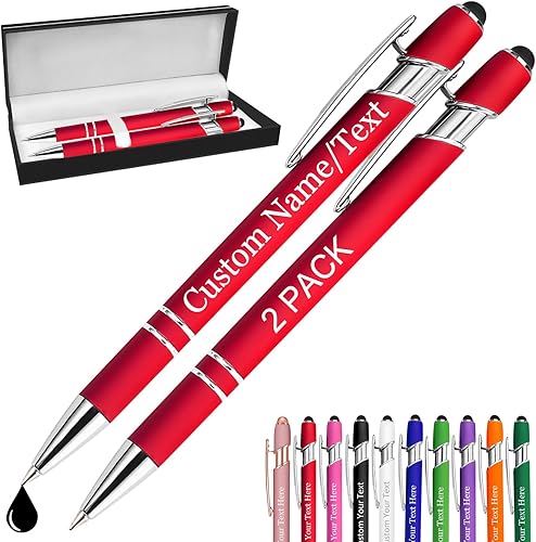 Miniatura 10 de Bolígrafos personalizados con nombre, paquete de 10 bolígrafos personalizados de oro rosa, bolígrafo de tinta negra grabada a granel con puntas