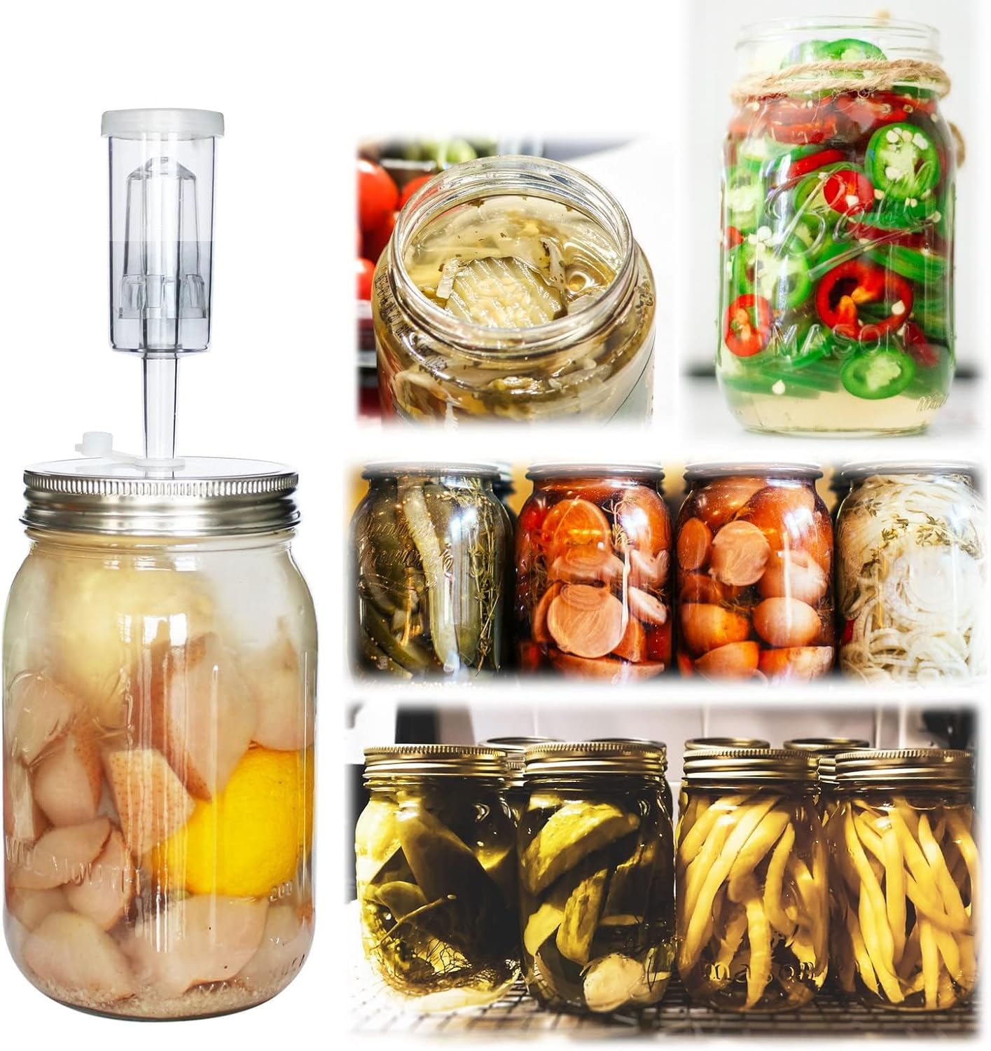 laffeya Fermentation Lids Kit - Wide Mouth Mason Jar Fermenting Lids 2 with Airlocks 2 & Grommets 4, Stainless Steel Fermenter Lid for Making Hot Sauce Pickle Hot Beer Wine (Jars Not Included) - Image 8