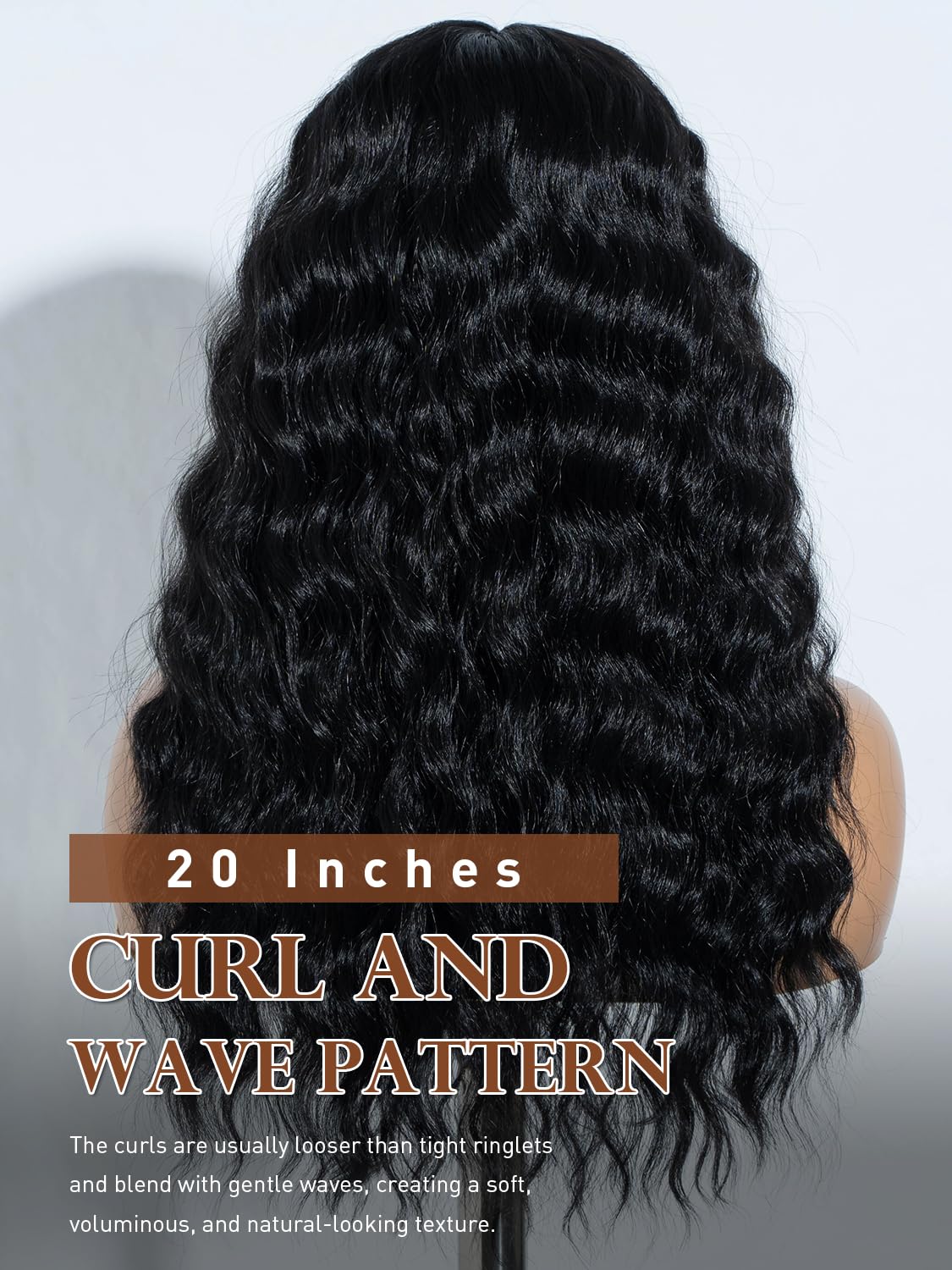 Joedir Long Wavy Synthetic Wigs Deep Lace Front Wigs with Baby Hair Natural Hairline Heat Resistant Synthetic Wigs for Women 130% Density(Black)