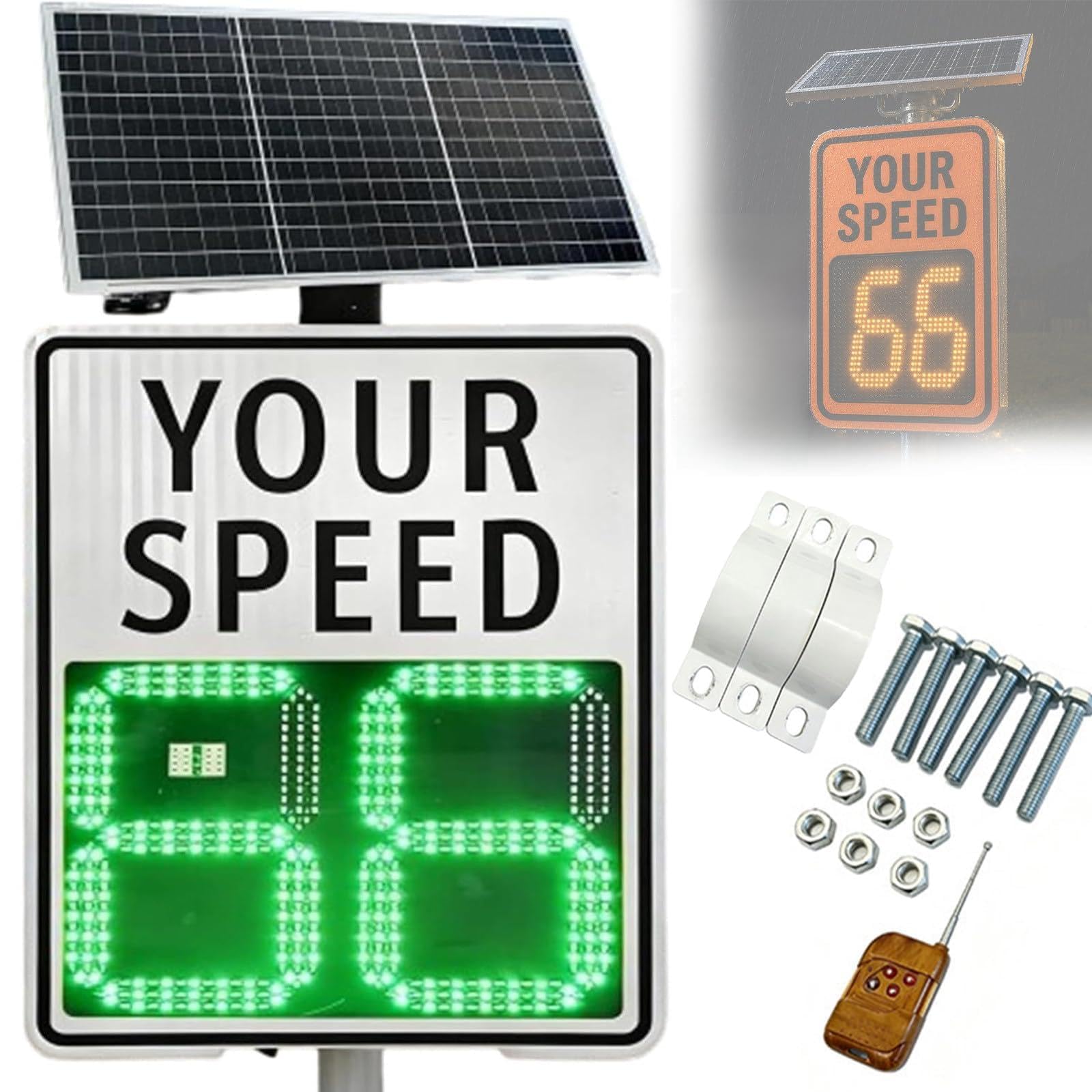 Radar vitesse LED solaire, affichage en temps réel white-24*35"