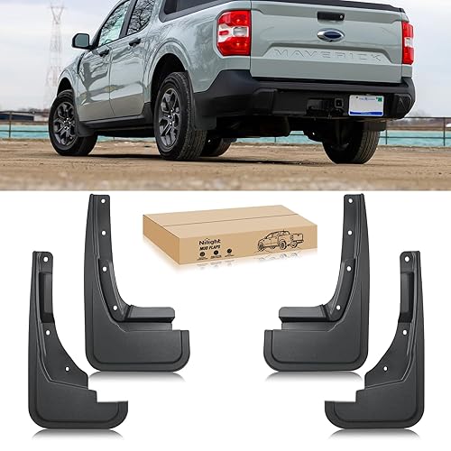 Nilight Mud Flaps for Ford Maverick 2022 2023 2024 2025, No Drilling Precision Fit Exterior Accessories Heavy-Duty Splash Guards Protection, Front & Rear Set