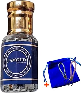 Luxury Premium Quality Long Lasting Oud Fragrance Oil | 6ml Alcohol- Free Musk Attar Perfume by J'amoud Fragrances Includes Velvet Pouch and Keyring (Black Queen, 6)