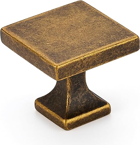 Home Expert - Paquete de 5 manijas para gabinete de cocina color latón envejecido, accesorios de hardware para cajones de tocador, hardware de