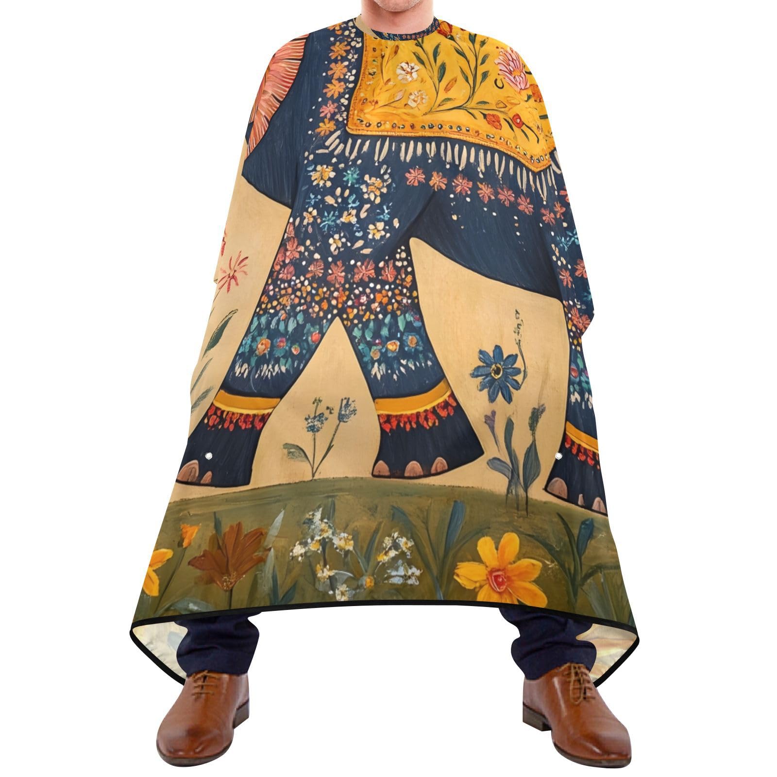 Hezely Exotic Elephant Hair Dye Cape, Barber Cape for Adults,Waterproof Salon Cape,Waterproof Hairdressing Styling Hair Cutting, 65