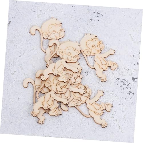 Miniatura 2 de EXCEART 20 piezas de accesorios de regalo, chips de madera redondos, cortados de papel, decoración de escritorio, estatuilla, adornos de madera,