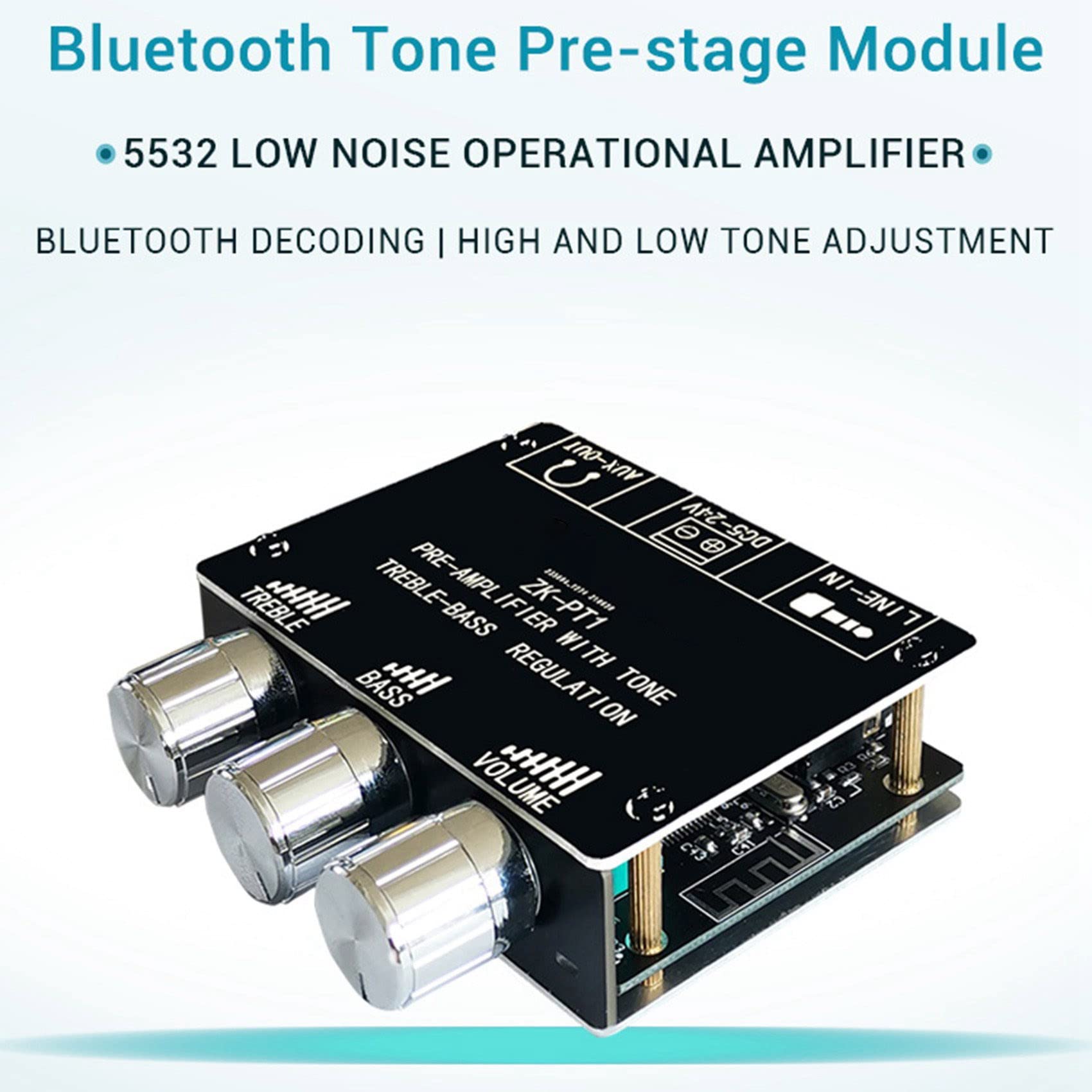 6X Carte de Décodeur Bluetooth 5.0 Carte D'Amplificateur de Pré-Module Stéréo à Faible Bruit à Double Canal -PT1