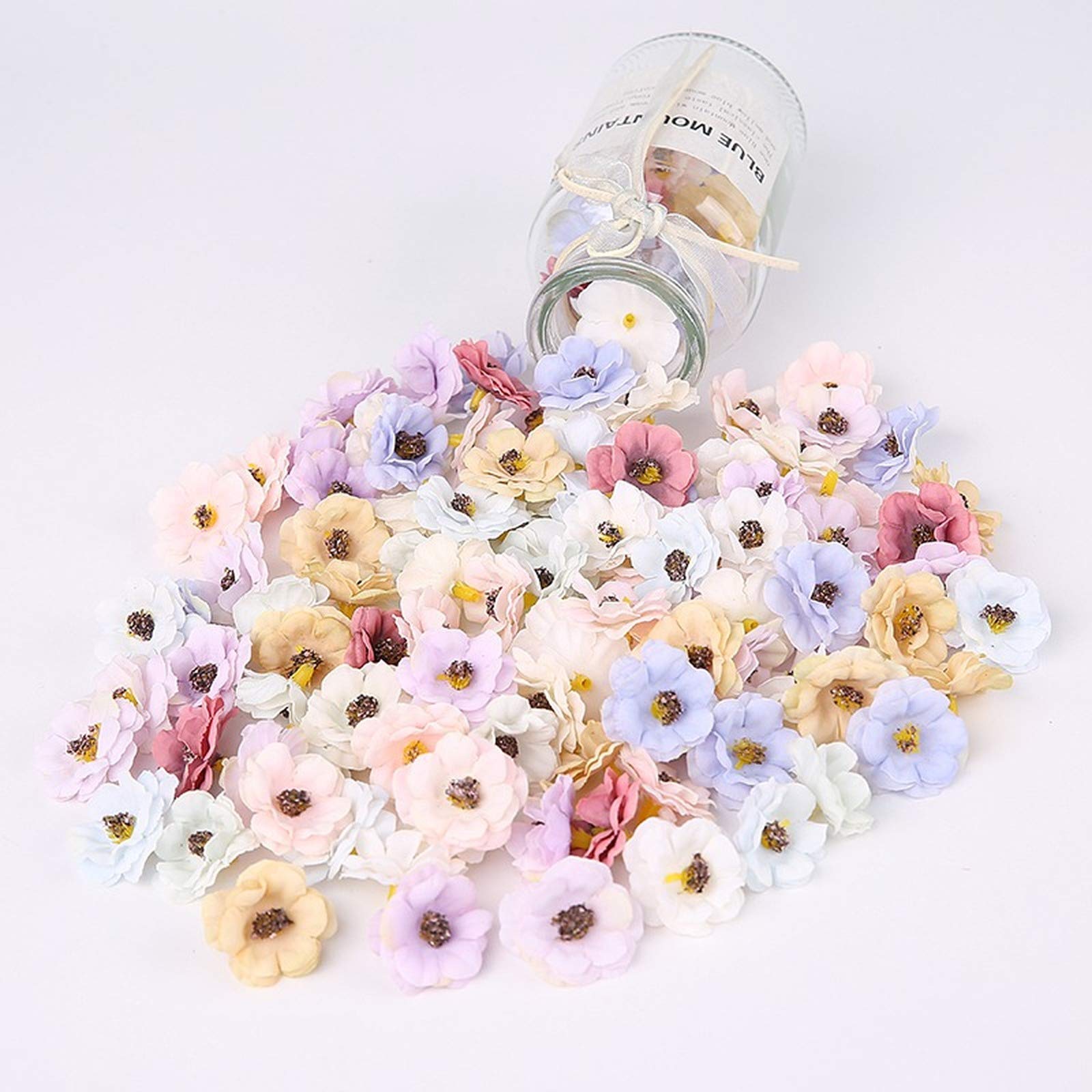 SBJKLYRN Simulated flowers, 100 Pcs Multicolor Daisy Silk Artificial Flower DIY Valentines Day...