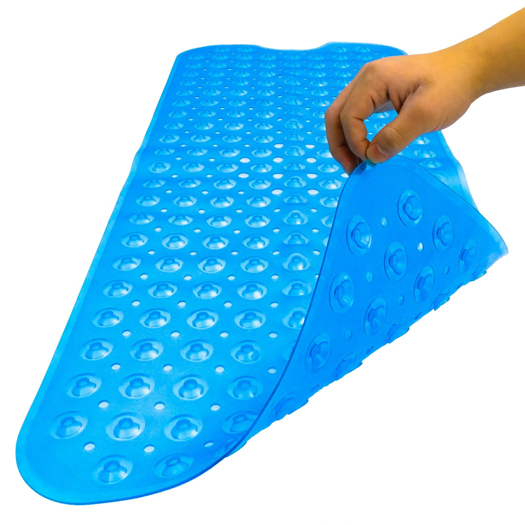 Retoo Antypoślizgowa mata do wanny 100 x 40 cm Extra długa mata antypoślizgowa do wanny, mata pod prysznic z przyssawkami, odporna na pranie, bezpieczna mata łazienkowa dla wrażliwej skóry