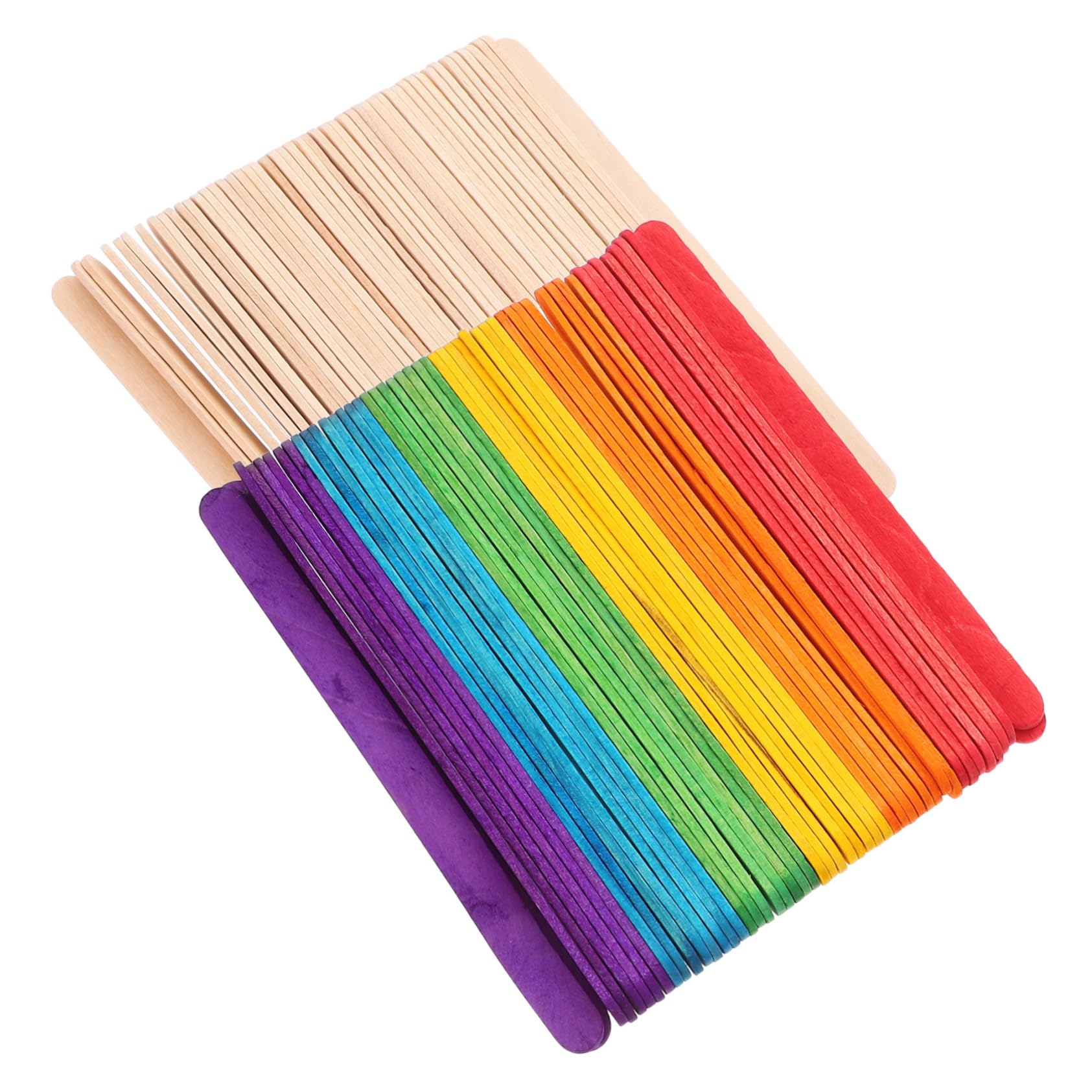 Hohopeti 200Pcs Colored Jumbo Popsicle Sticks for DIY Crafts Sturdy Wooden Ice Sticks for Art Projects and for Adults