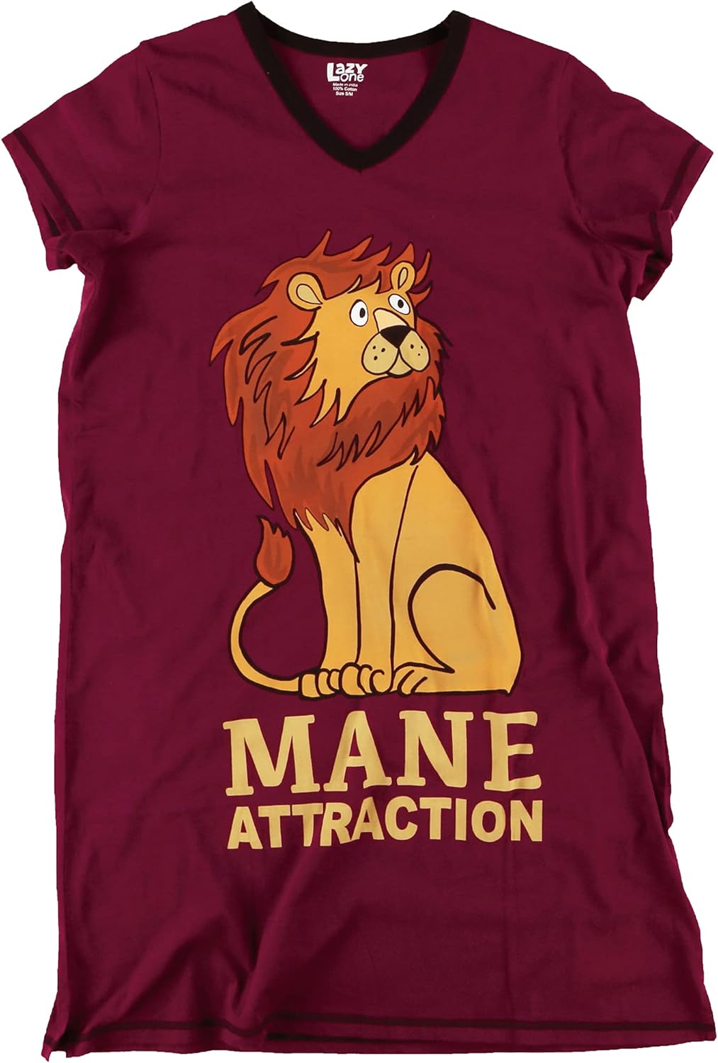 Lazy One Women's Nightgown, Funny V-Neck Sleep Shirt for Women, Novelty Pajama Shirt - Image 3