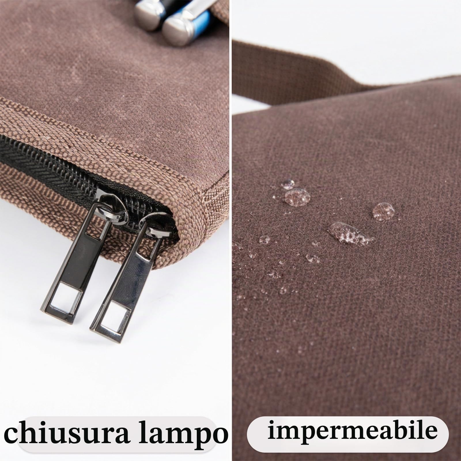 Custodia classica in tela cerata con chiusura lampo, per diario, per appunti di campo, copertura impermeabile per blocco appunti da 18 x 25 cm, notebook B5 Travelers (marrone scuro)