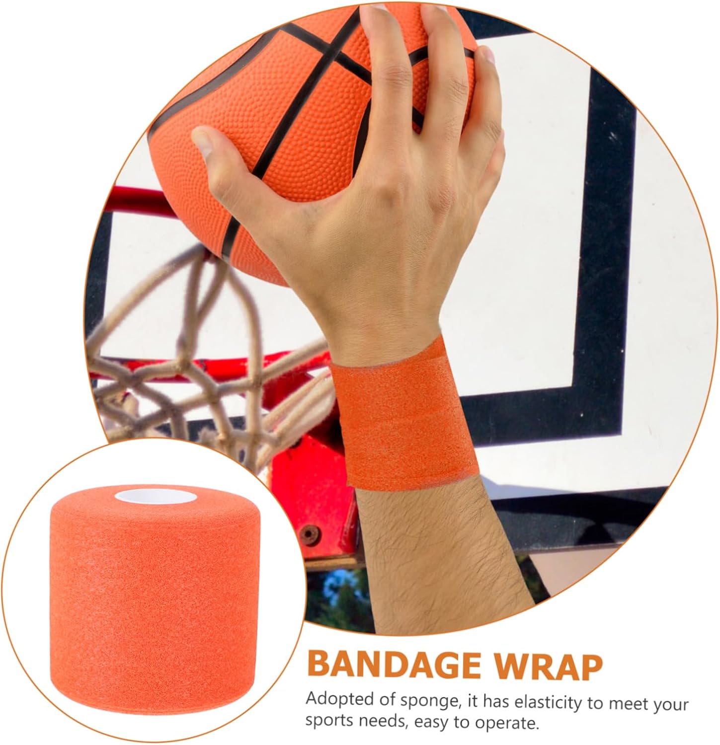 4rolls Elastic Bandage Tape for Sports Wrist Protective Wraps Racket Damping Tape Portable Athlete