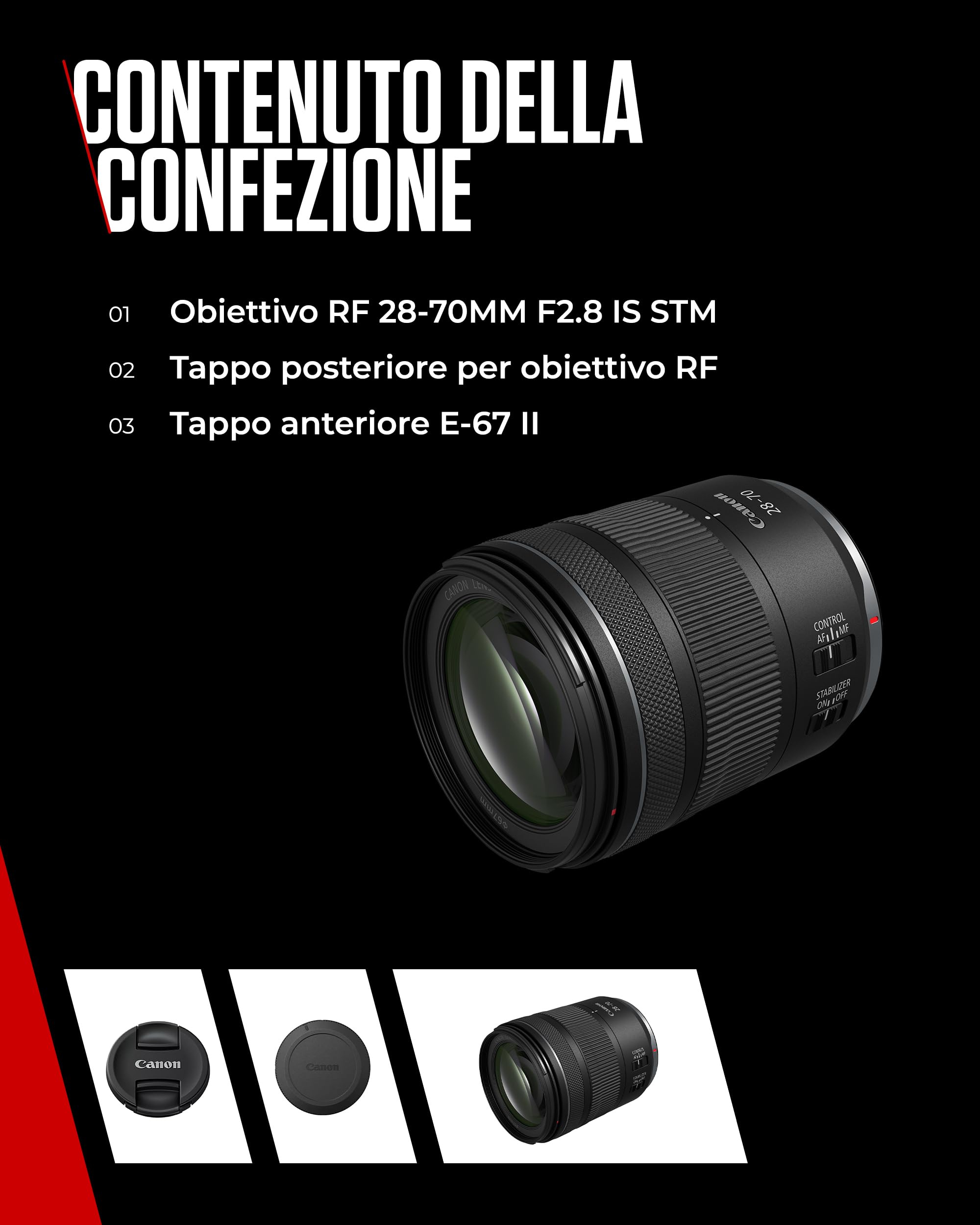 Canon Obiettivo zoom standard RF 28-70mm F2.8 IS STM per fotocamere EOS R