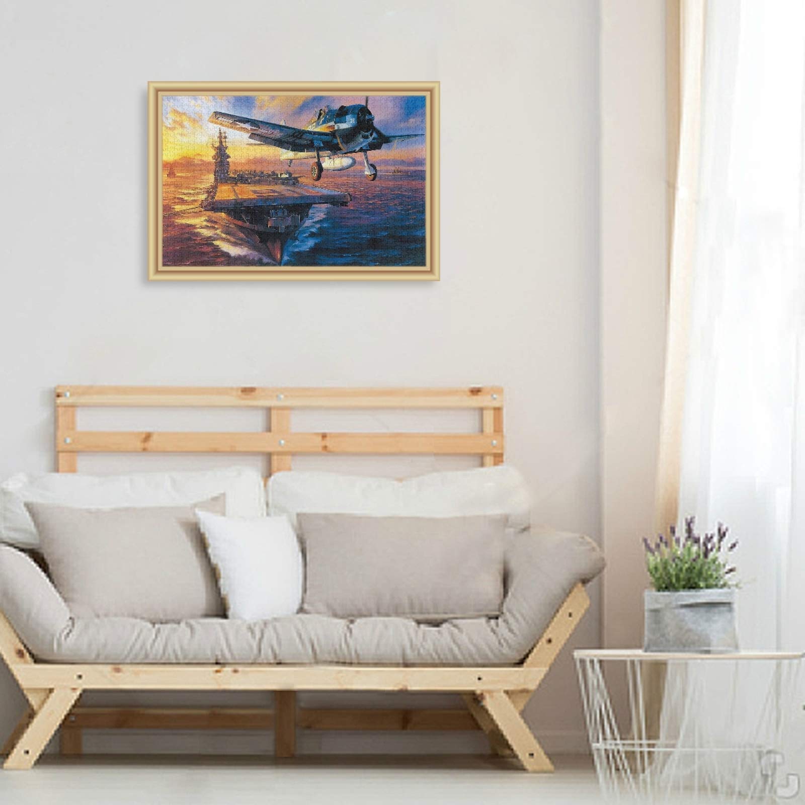 Jigsaw Puzzle 1000 Pieces - Military Warships and Fighter Plane Puzzles for Adults Teens - Relaxing Artwork Landscape Jigsaw Puzzle - Image 5