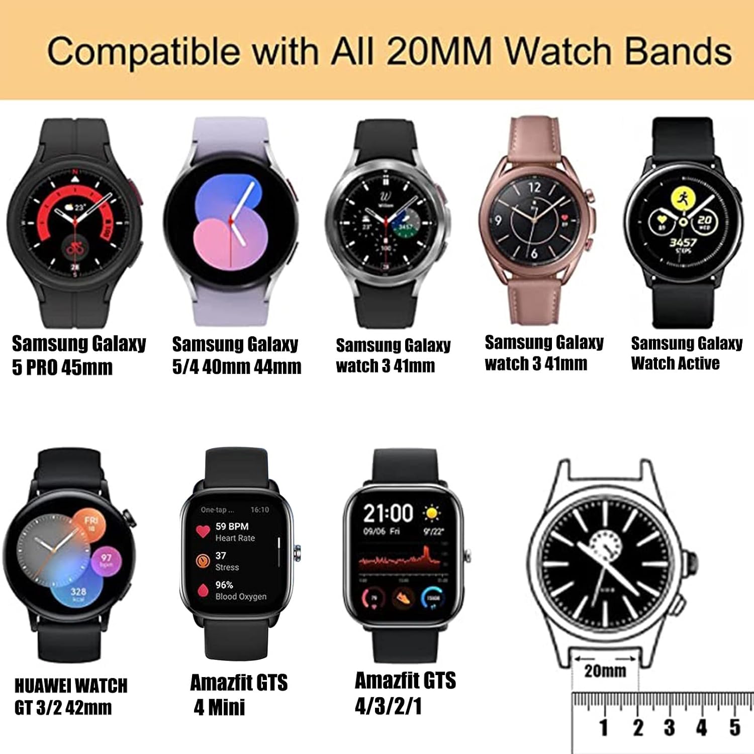 Metal Band for Amazfit GTS 4 Mini/GTS 4/GTS 3/GTS 2e/GTS 2 Mini/GTS 2/GTS image 2