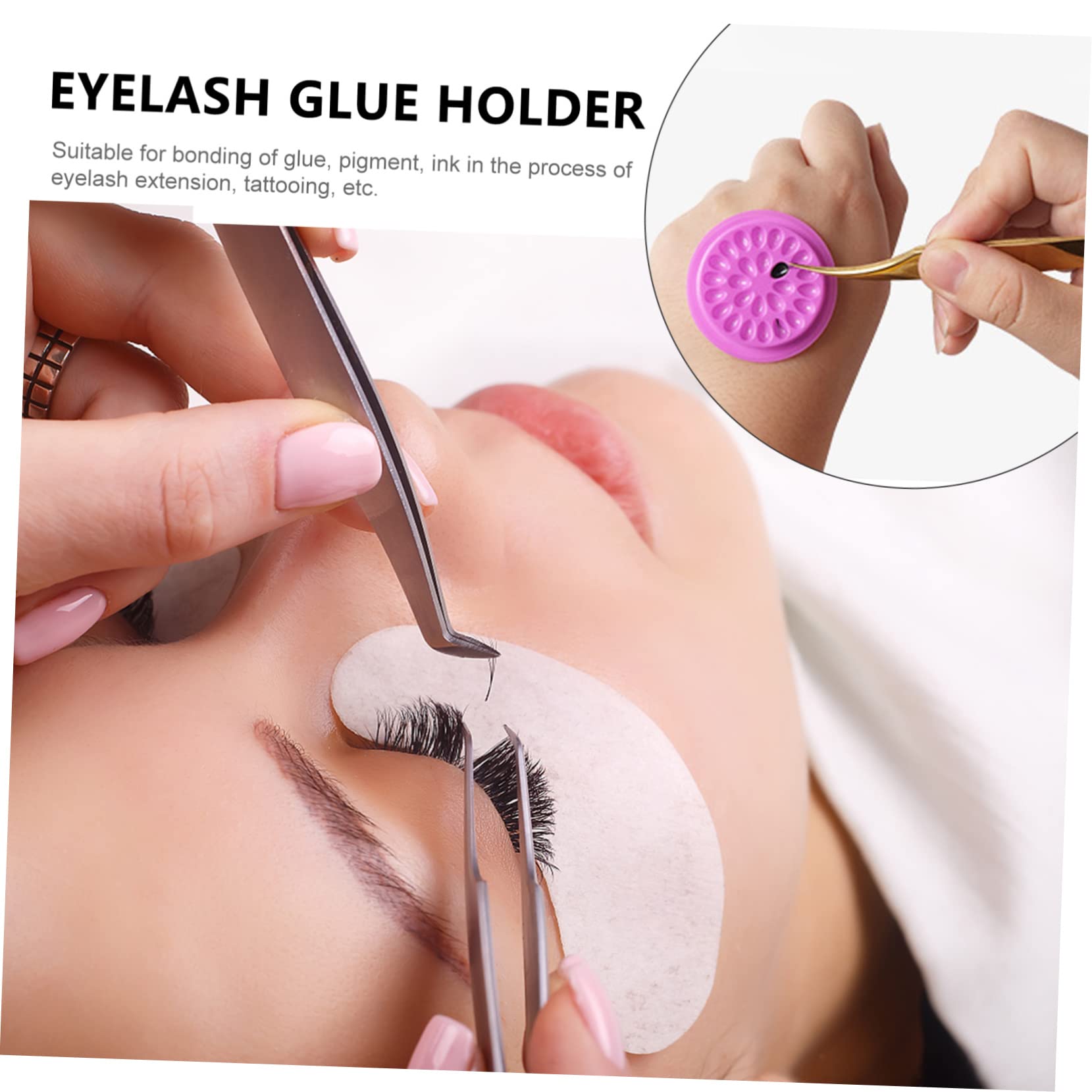 Beavorty 60piezas Para Pestañas Postizas Soporte Para Extensiones De Pestañas Bandeja De Diseño Floral Para Grafting y Aplicaciones De Maquillaje