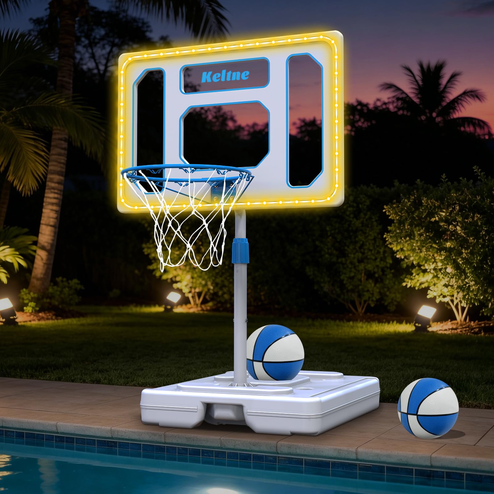 Photo 1 of KOOHYIA Pool Basketball Hoop with Solar LED Lights