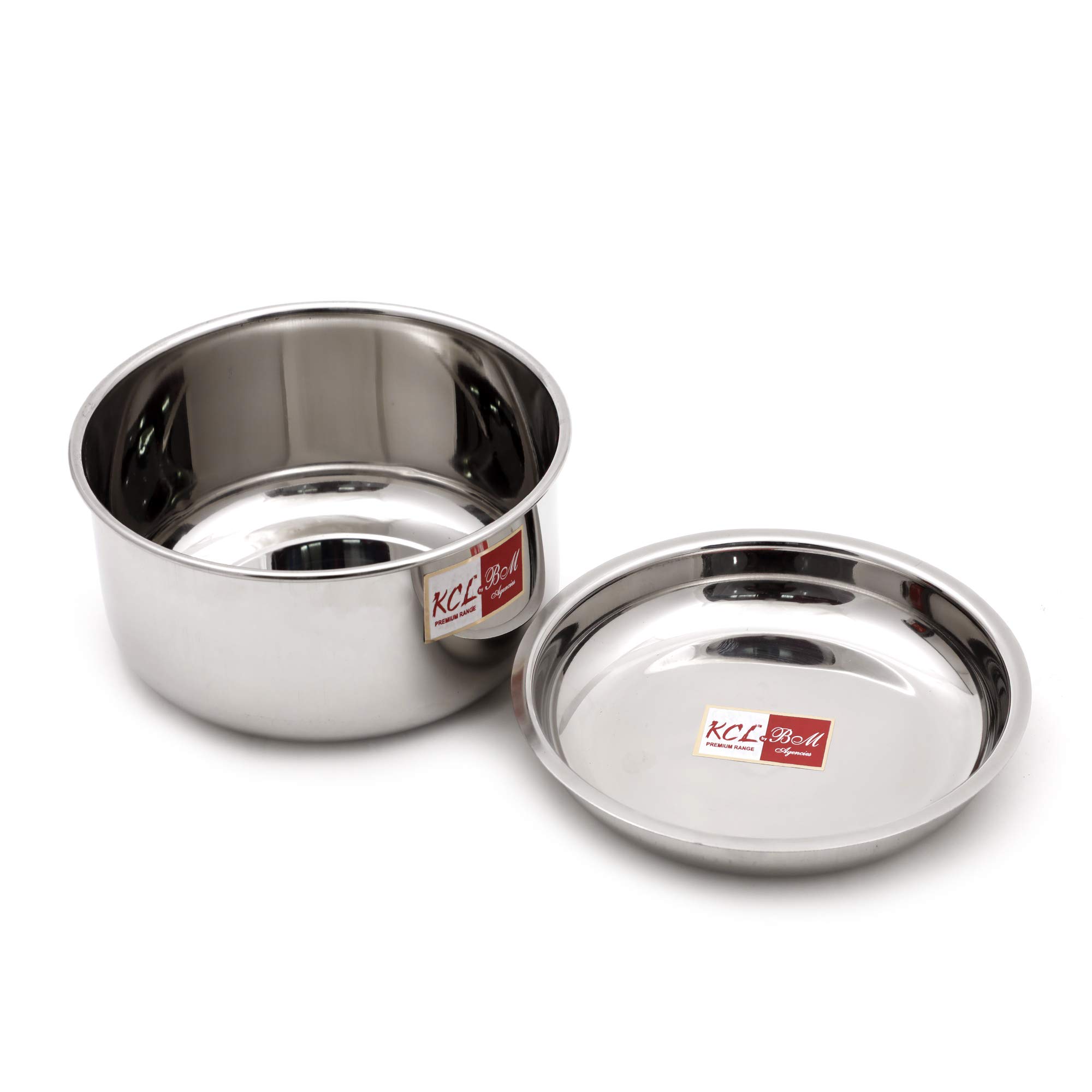 KCL Olla profunda adecuada para 3 litros, tapa exterior (paquete de 1, plata, acero inoxidable)