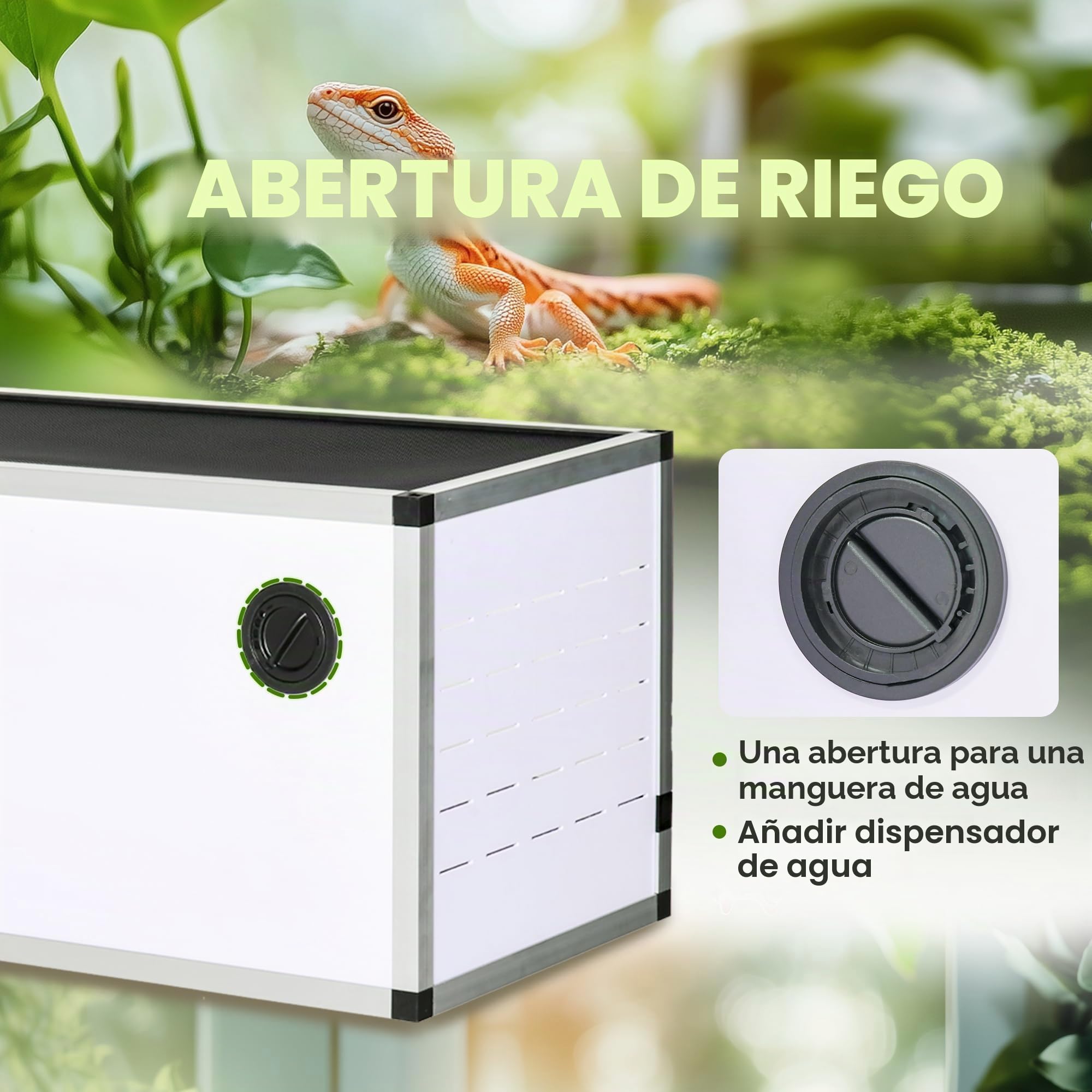 PawHut terrario de Aluminio para Reptiles Anfibios arácnidos Caja de cría de Reptiles terrario de Malla Blanco+Plata+Negro 120 x 40 x 40 cm