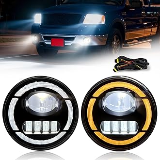 LED Fog Lights with DRL Fit for 2006-2014 Ford F150 Pickup Truck Fog Lights w/Daytime Running Lights Turn Signal Lights Front Driving Fog Lamps 1 Pair of Fog Lamps