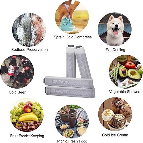 Miniatura 4 de TOURIT Paquetes de hielo para enfriadores reutilizables de larga duración para bolsas de almuerzocajas, mochila más fría